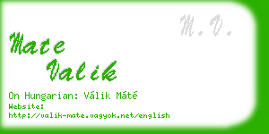 mate valik business card